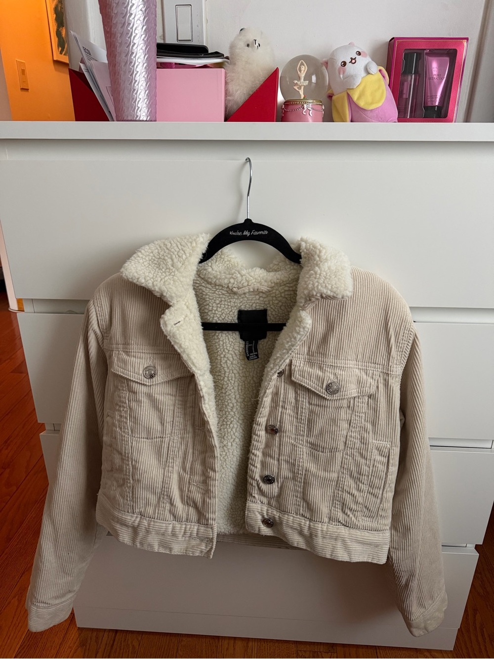 Forever 21 Cream Corduroy Sherpa-Lined Jean Jacket - Picture 1 of 2